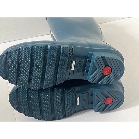 NWT Hunter Dusty Petrol Blue Classic Tall Rainboots Boots Size 5 - Picture 9 of 13